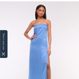 Elegant Blue Strapless Maxi Dress Abercrombie Julia slip